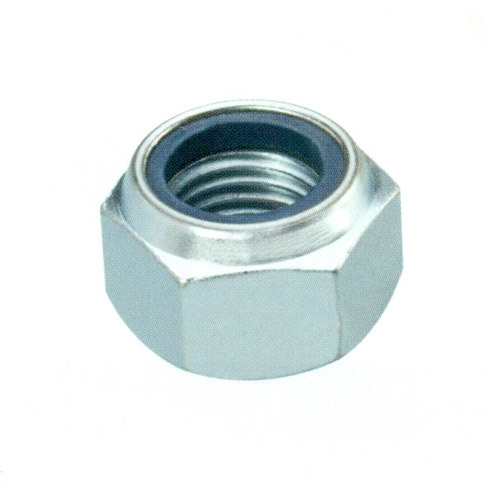 Nylock Nut - Steel, M6 Thread Size, 8mm Height, 10mm Width | Zinc Plated, Nylon Collar for Secure Fit, Corrosion and Chemical Resistant, Customizable Specifications