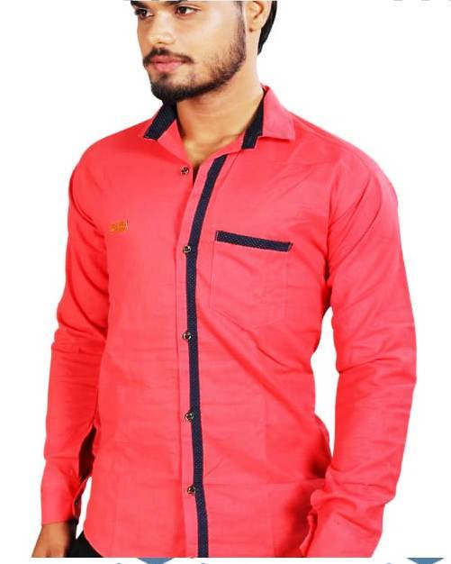 Mens Casual Shirts - Cotton, Sizes L, M, Xl | White, Red, Blue, Green, Black, Brown, Quick Dry, Washable, Full Sleeves, Plain Design