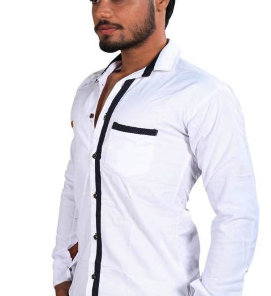 Mens Casual Shirts - Cotton, Sizes L, M, Xl | White, Red, Blue, Green, Black, Brown, Quick Dry, Washable, Full Sleeves, Plain Design