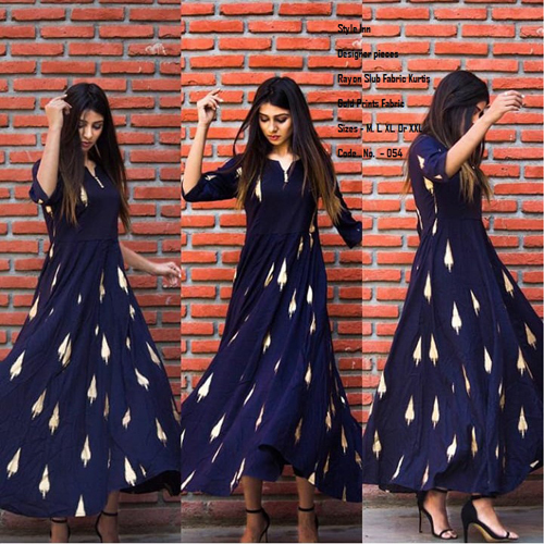 Ladies Rayon Printed Designer Kurti