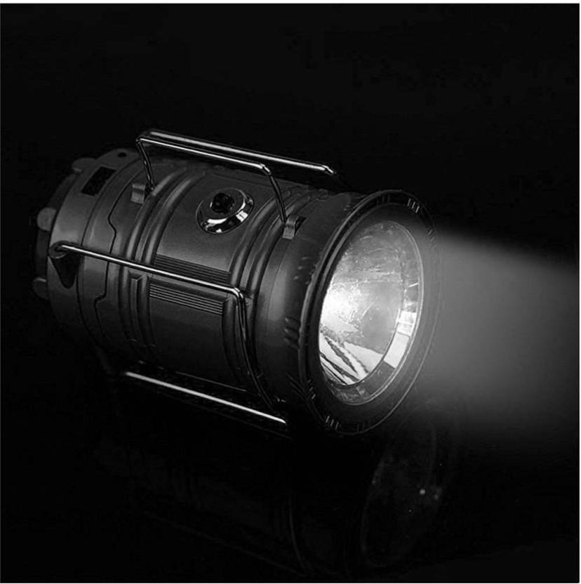 Solar Powered Led Rechargeable Lantern - Plastic Material, Stylish Modern Design | 3-4 Hours Backup, Usb Mobile Charger, Solar Power Source