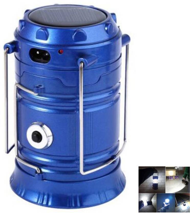 Solar Powered Led Rechargeable Lantern - Plastic Material, Stylish Modern Design | 3-4 Hours Backup, Usb Mobile Charger, Solar Power Source