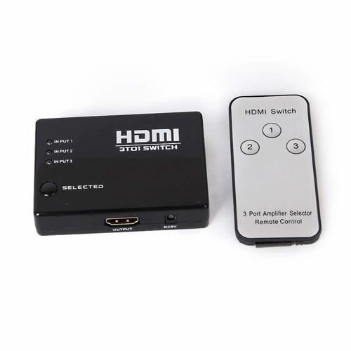 Hdmi Switcher With Remote - Gold-plated Connectors, 4k Resolution Support , 3 Hdmi In And 1 Hdmi Out For Easy Plug And Play Connection