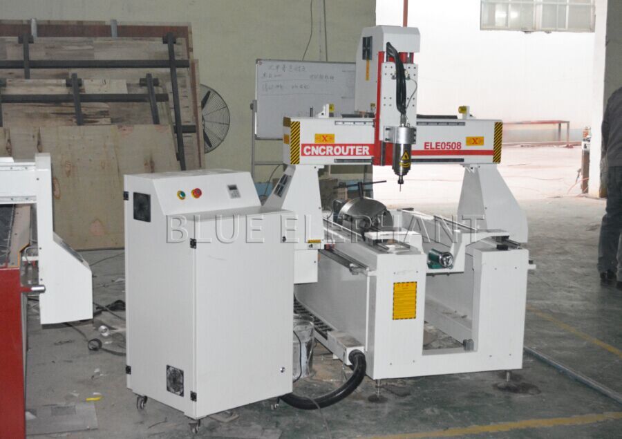 Vacuum Cleaning System 0508 4 Axis Mini Cnc Rotary Engraving Machine With Dsp Controller