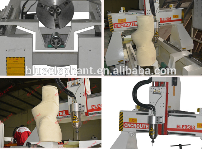 Vacuum Cleaning System 0508 4 Axis Mini Cnc Rotary Engraving Machine With Dsp Controller