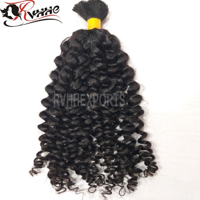 Natural Wholesale Factory Bulk Curly Drawn Wave Indian Human Hair Extension