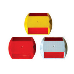 Road Stud Standard - Plastic Material | Available In Yellow With Yellow Reflector, White With White Reflector, Yellow With Orange, And White With Red Reflector
