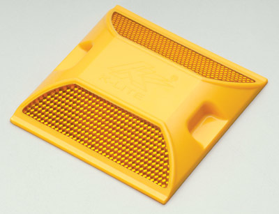 Road Stud Standard - Plastic Material | Available In Yellow With Yellow Reflector, White With White Reflector, Yellow With Orange, And White With Red Reflector