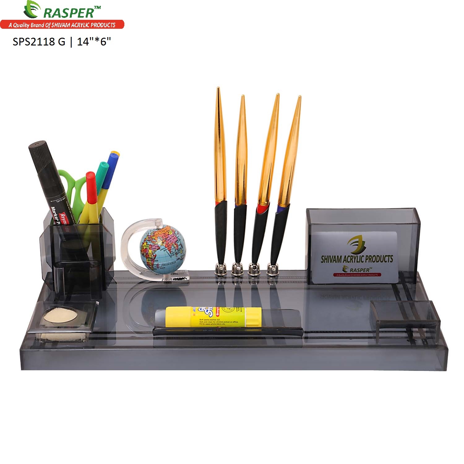 Good Look Rasper Multipurpose Acrylic Pen Stand With Globe