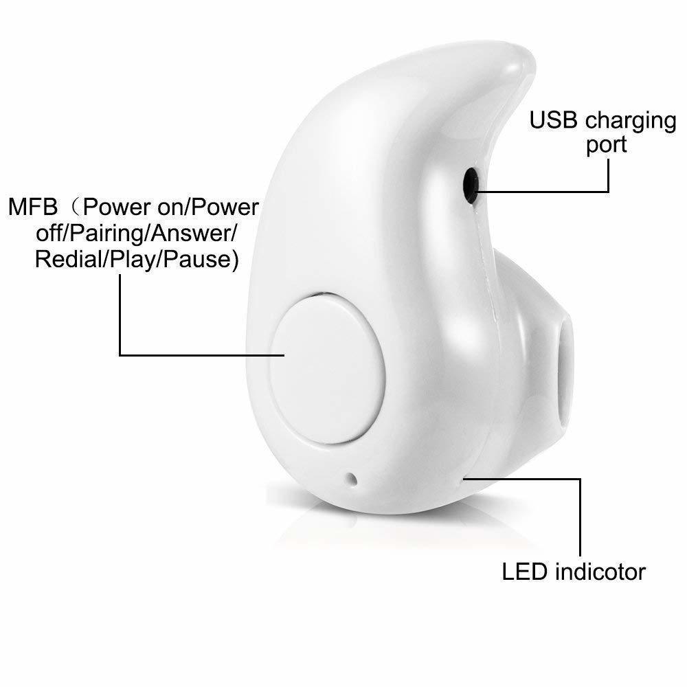 Kaju Bluetooth Handfree - Wireless Up To 10 Meters, Mini Ear Design, Powerful Noise Cancellation, Long-lasting 50mah Battery, Connects Two Devices