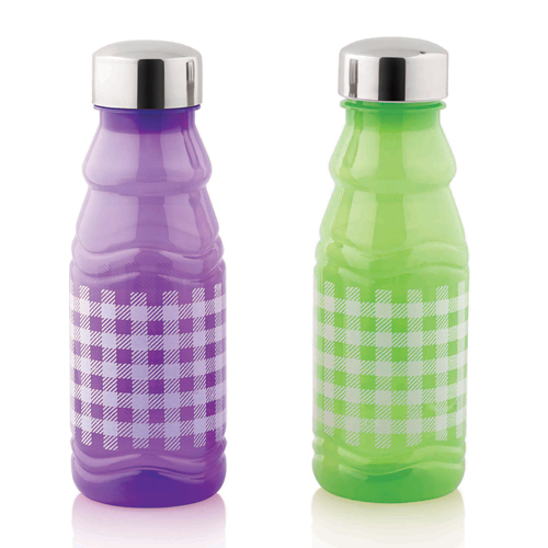 Household Plastic Water Bottle - Plastic, 1 Liter, Round, Metallic Silver Cap | Beautifully Crafted, Leak & Scratch Proof, Alluring Design