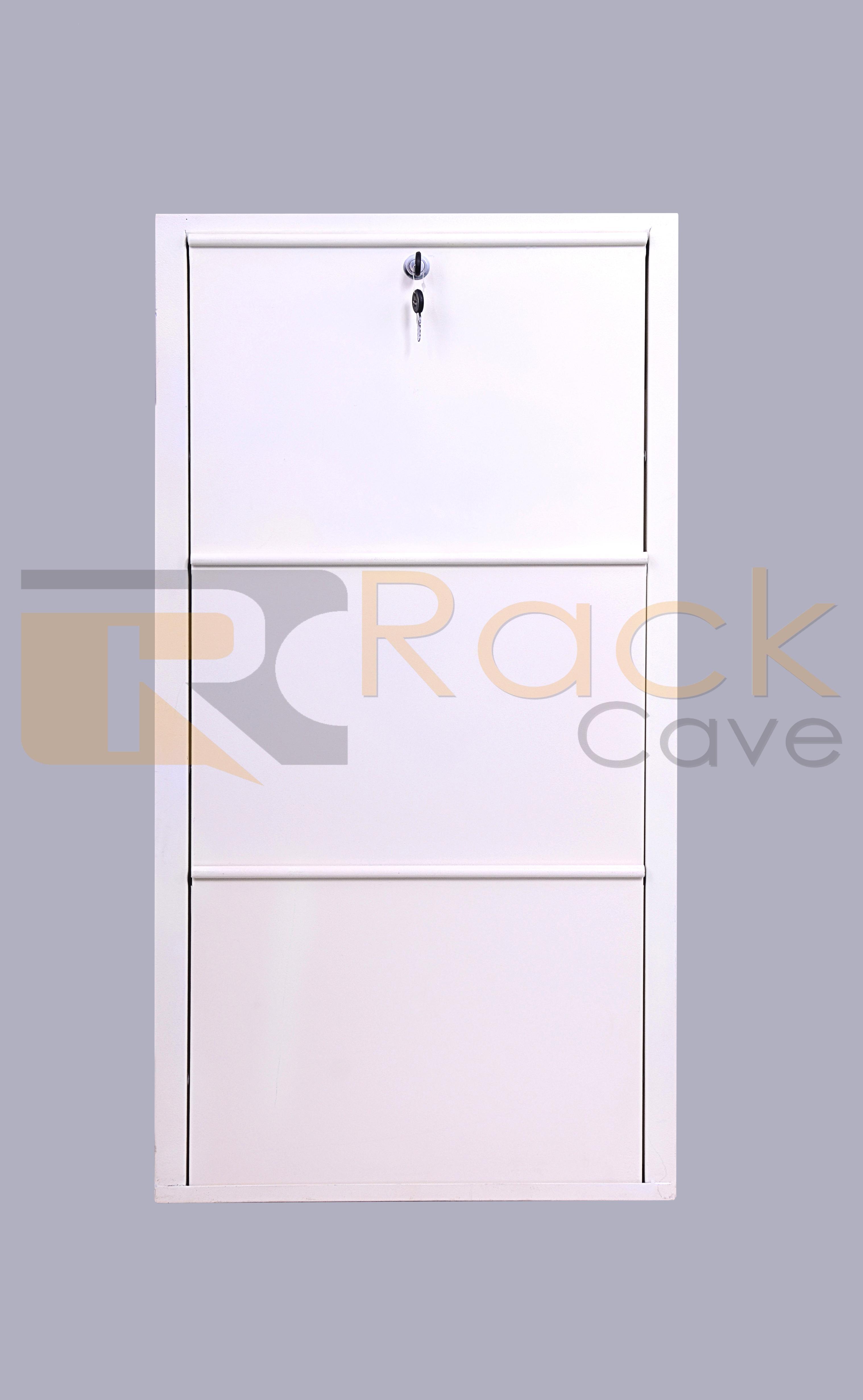 Wall Mounted Shoe Rack - Iron 66.5" X 20" X 5.5" , Ivory, Black, Maroon-white, Capacity For 10-15 Pairs, Modern Design, Machine Made, No Assembly Required