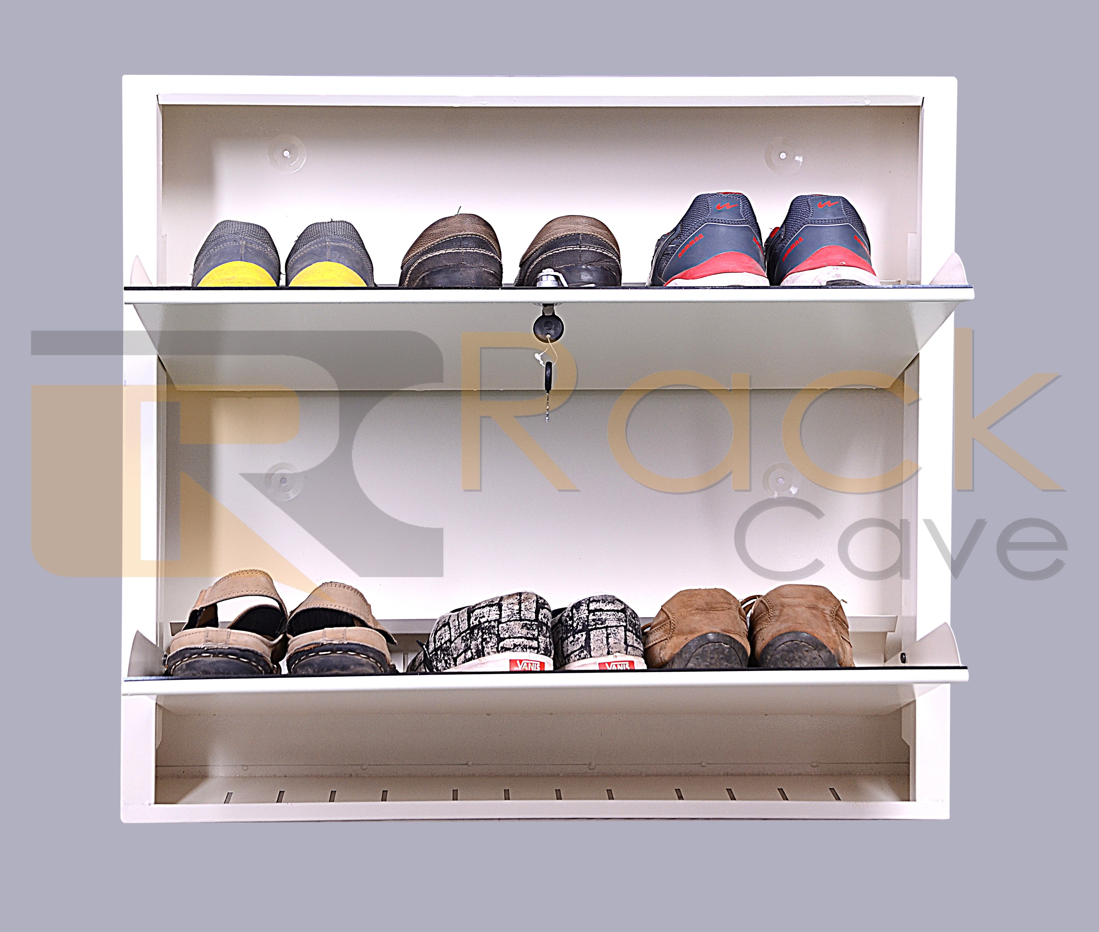 Black 2 Shelves Shoe Rack