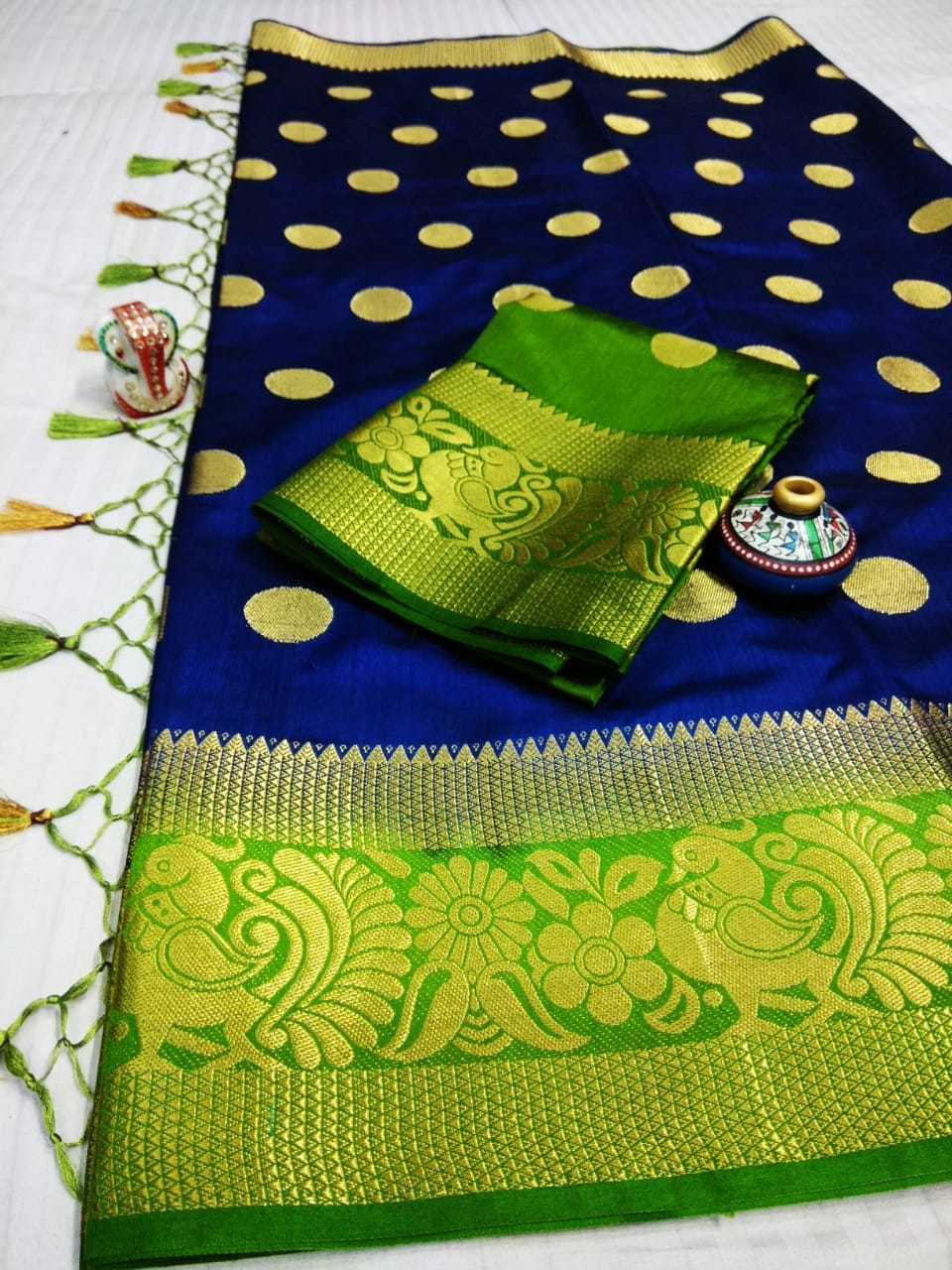 Multi Traditional Tussar Art Silk Saree