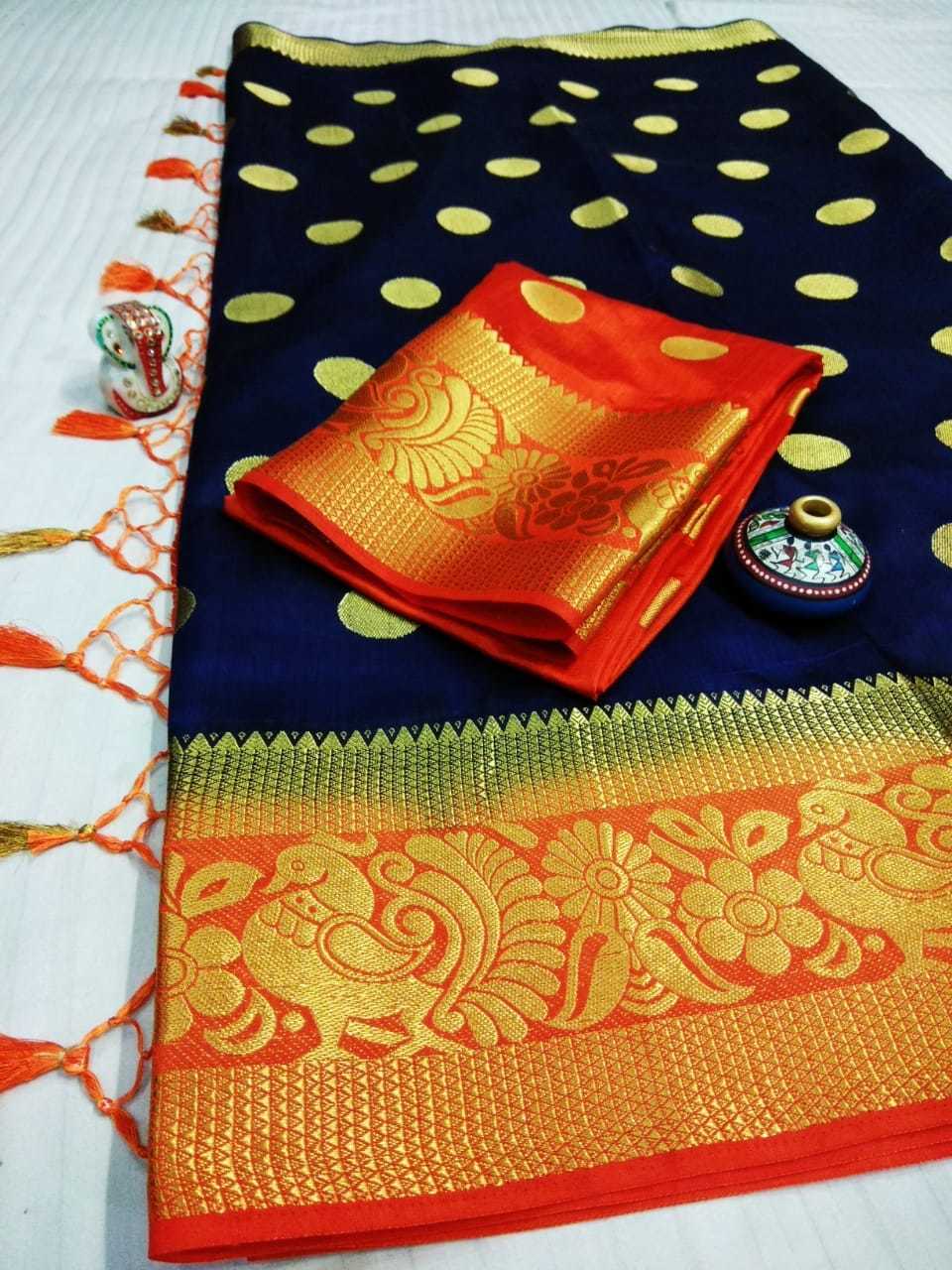 Multi Traditional Tussar Art Silk Saree