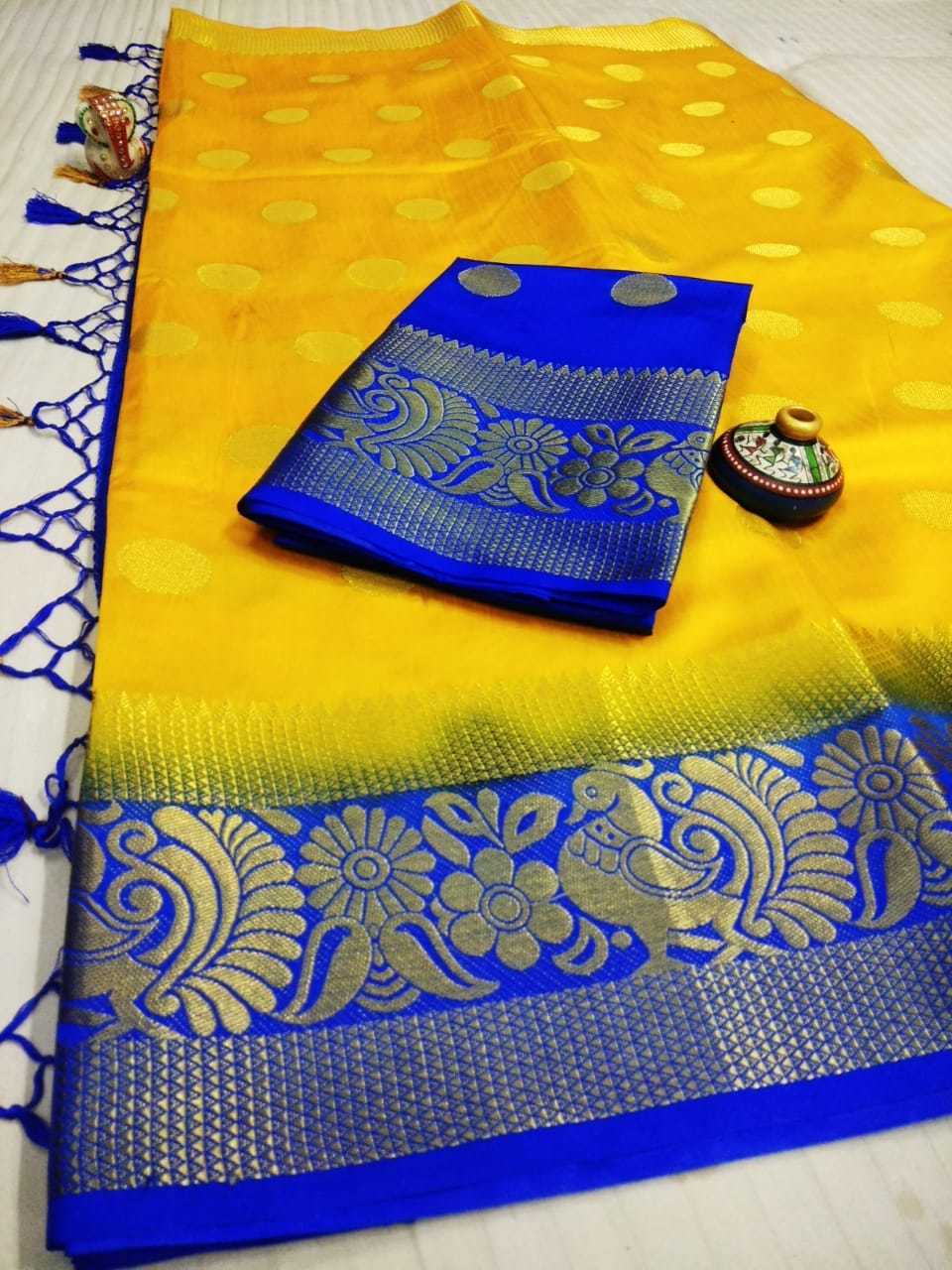 Multi Traditional Tussar Art Silk Saree