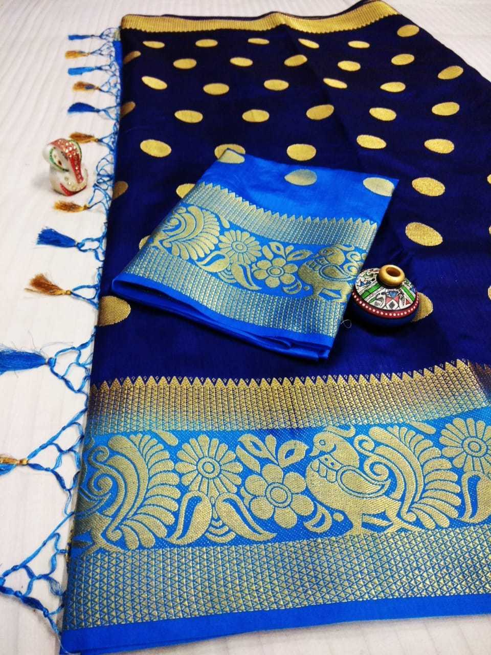 Multi Traditional Tussar Art Silk Saree