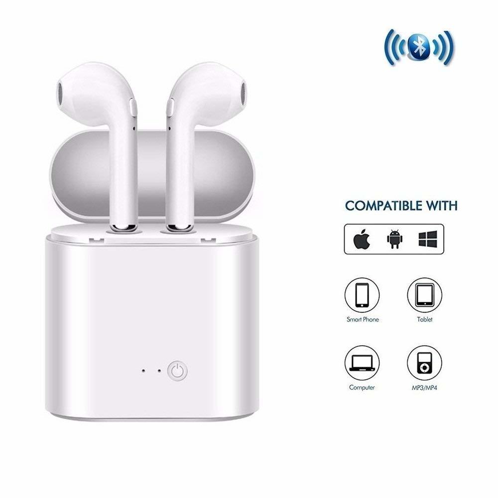 I7 Twins Bluetooth Headset - Small Size, Super Lightweight | True High Definition Sound, Bluetooth 4.2, Cvc 6.0 Noise Cancelling, Sweatproof Protection