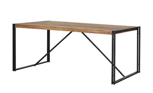 Wooden Dining Table - Acacia, 180x90x77 cm, Natural Finish | Handmade, French Design, No Assembly Required, Indoor Furniture