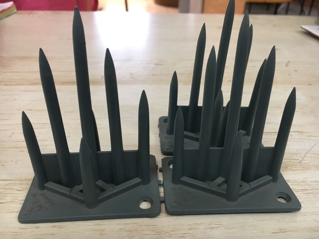 Bird Spike - 1.5" X 2.5" Size | Available In Black, Green, Grey, Transparent, 4 Pieces Per Running Foot
