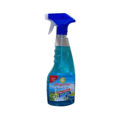 Liquid Glass Cleaner - Plastic, 500 ml , Blue Spray Bottle with Citrus Scent - Efficient Grease and Fingerprint Remover, Long Shelf Life