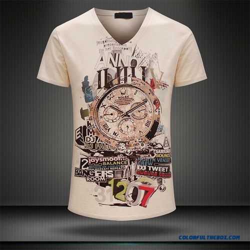Men V Neck T-Shirts - Cotton Blend , Trendy Patterns with Fade Resistant Color and Elegant Design