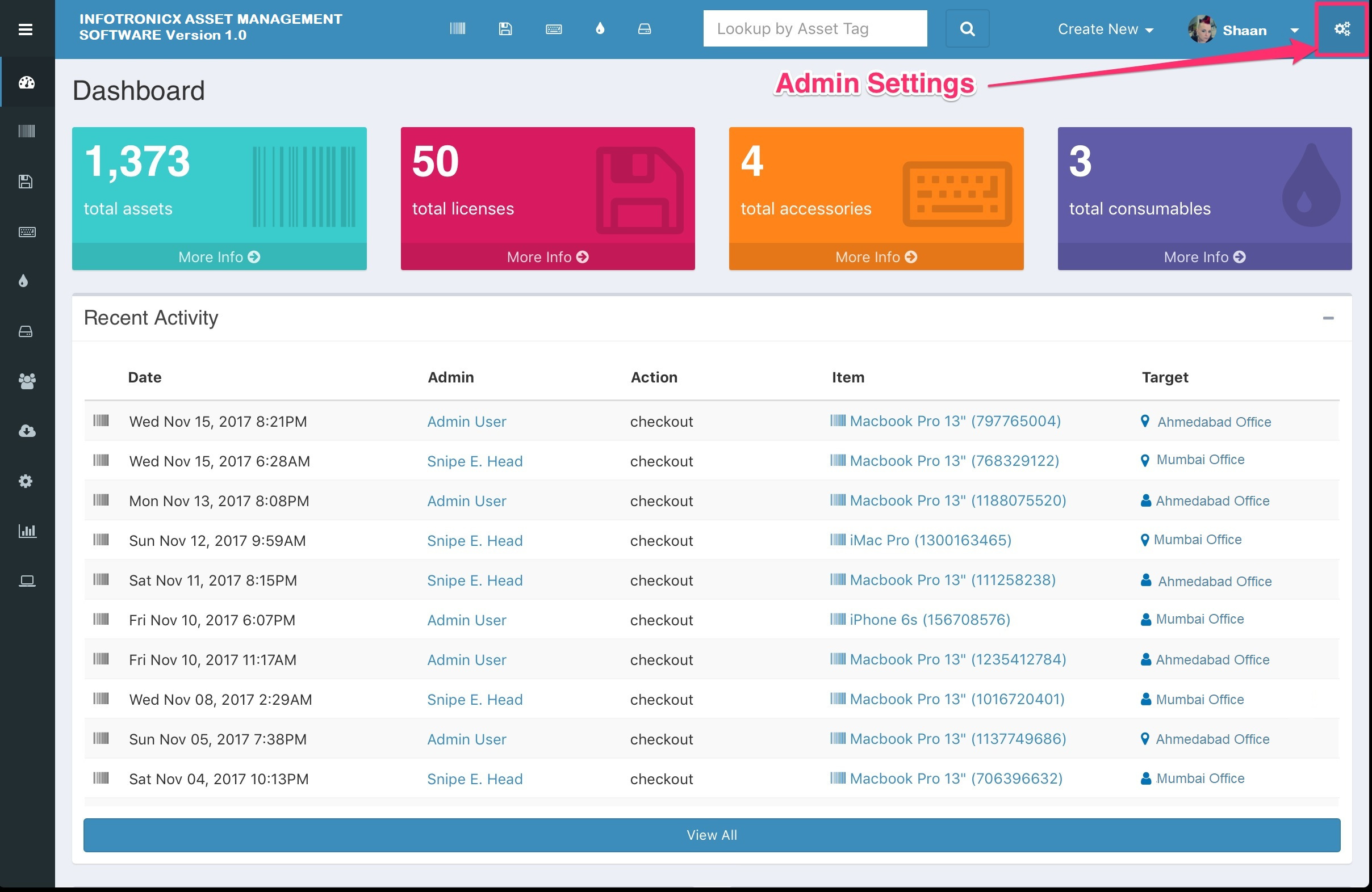 Infotronicx Asset Management System