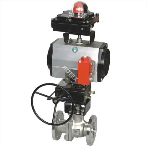 Gray & Black Pneumatic Ball Valve