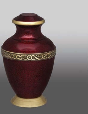 Red & Gold Roman V Token Brass Vases Cremation Urn