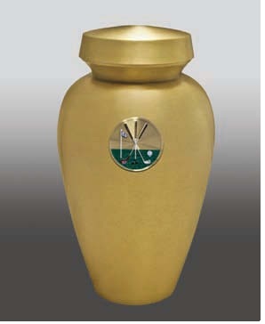 Metal Carlton With Air Force Brass Gold Cremation Urn