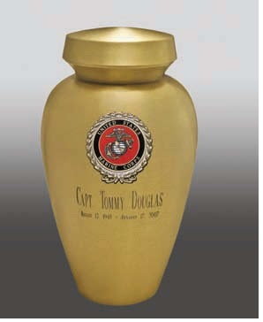 Metal Carlton With Air Force Brass Gold Cremation Urn