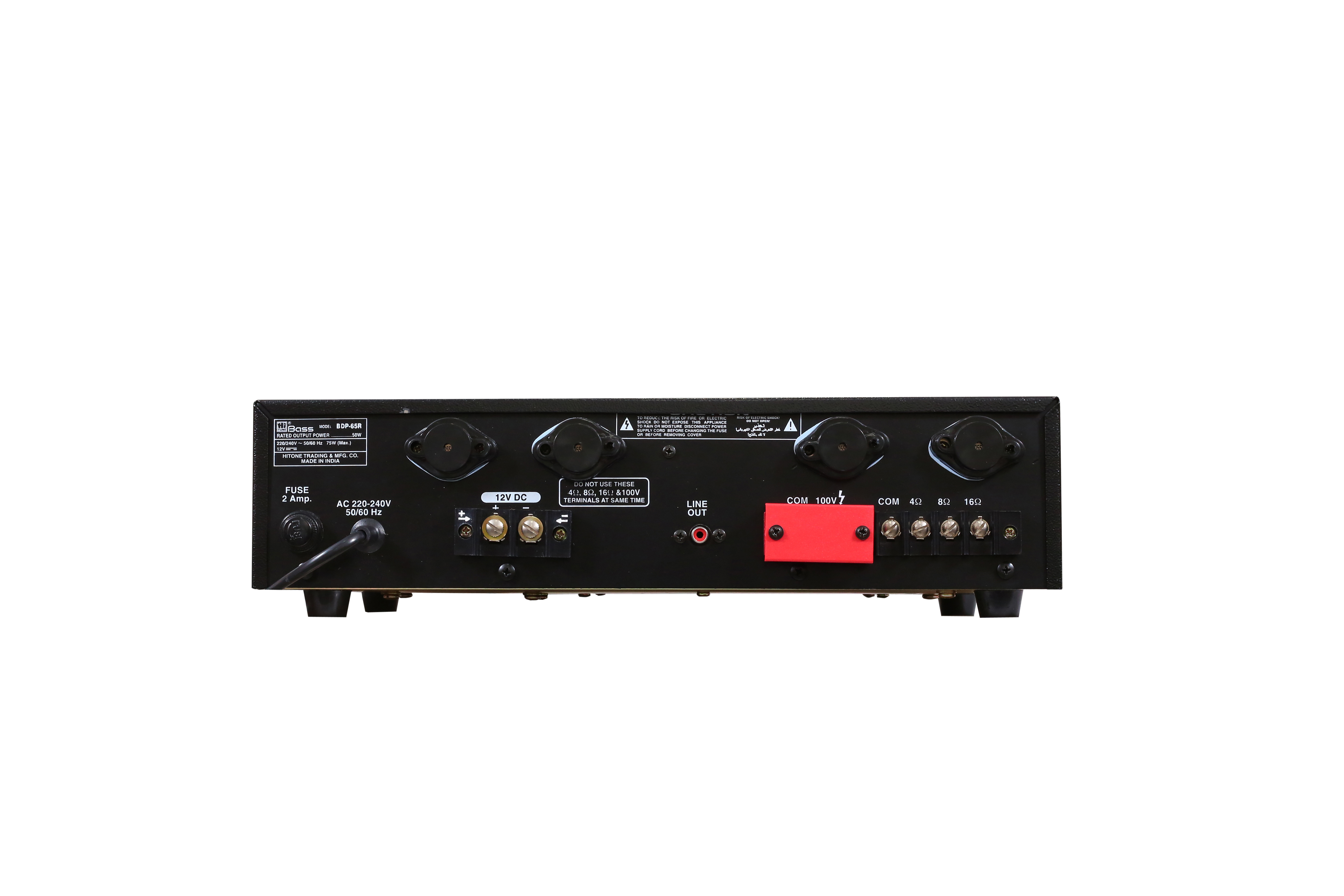 Usb/sd & Fm Player - Metal Black Housing, 65 Watts Output | Built-in Mp3 Recorder, 3 Mic Inputs, Remote Control