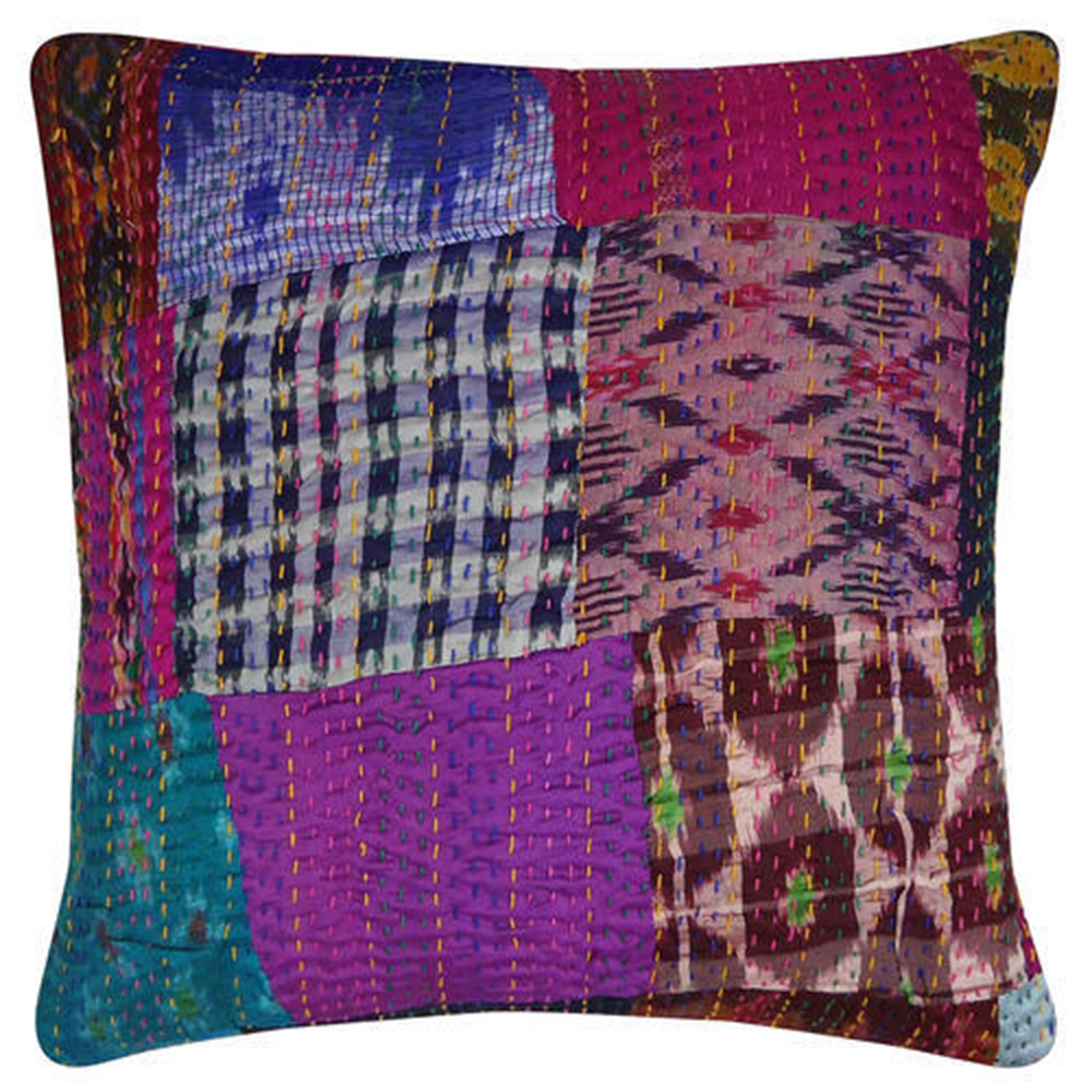 Multi-color Indian Cotton Handmade Patchwork Kantha Decorative Pillow Decoration Cushion Cover
