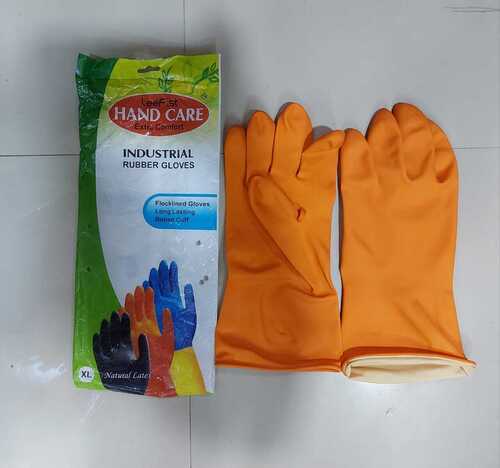 Hand Care Gloves - Rubber, Large Size, Blue Color, Full Finger Style | Industrial Use, Plain Pattern, Unisex Design, 0.65 mm Thickness