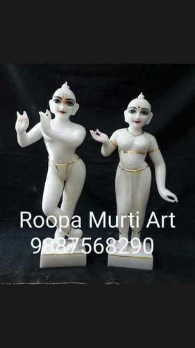 Handcrafted Radha Krishna Marble Statue