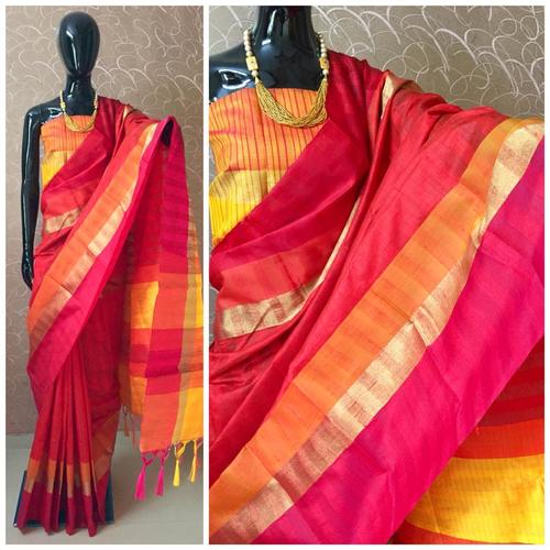 मल्टी फैंसी रॉ सिल्क साड़ी