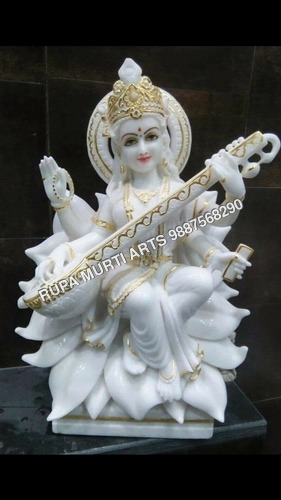 White Marble Saraswati Statue