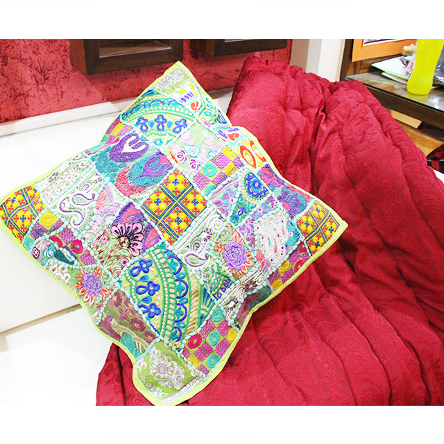 Multi-color Indian Handmade Gypsy Cotton Fabric Patchwork Cushions Cover