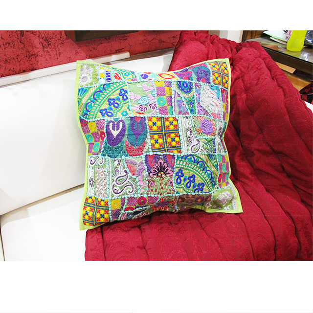 Multi-color Indian Handmade Gypsy Cotton Fabric Patchwork Cushions Cover