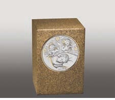 Brass Trinity I Praying Hands Cube Urn