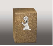 Brass Trinity I Praying Hands Cube Urn