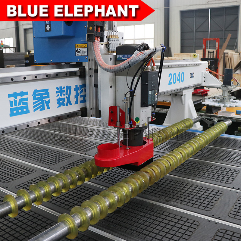 Vacuum Cleaning System High Configuration 2040 Atc Cnc Carving Machine With Two Pressure Roller For Mdf Acrylic Plastic Sheet