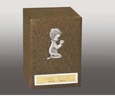 Silver Trinity Iii With Marble Angel Cherub Urn