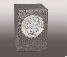 Silver Trinity Iii With Marble Angel Cherub Urn
