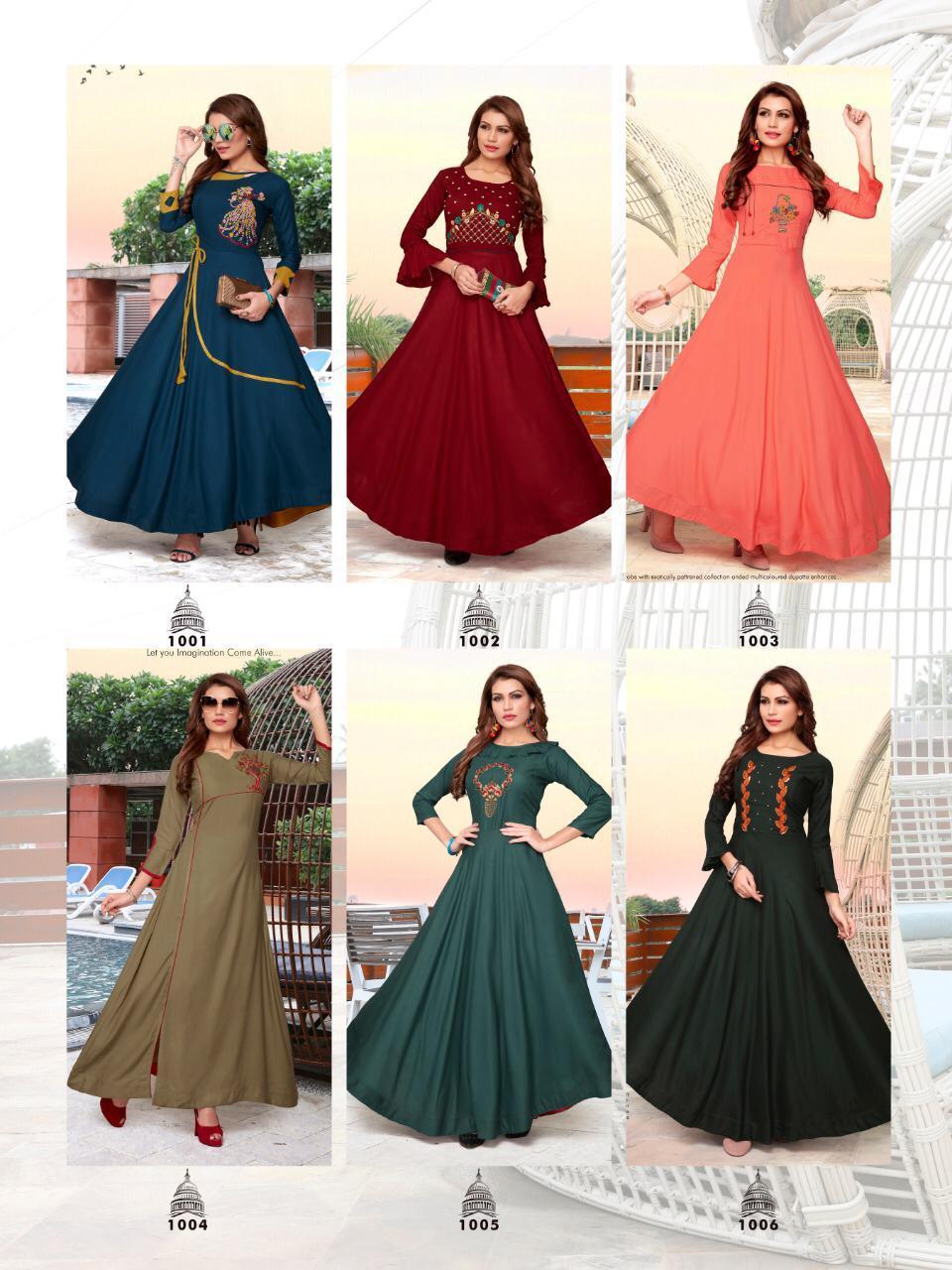 Super Reyon Kurtis - Heavy Inner Manual Embroidery & Hand Work, Available In M To Xxxl Sizes, 3/4 Sleeve Style For Winter