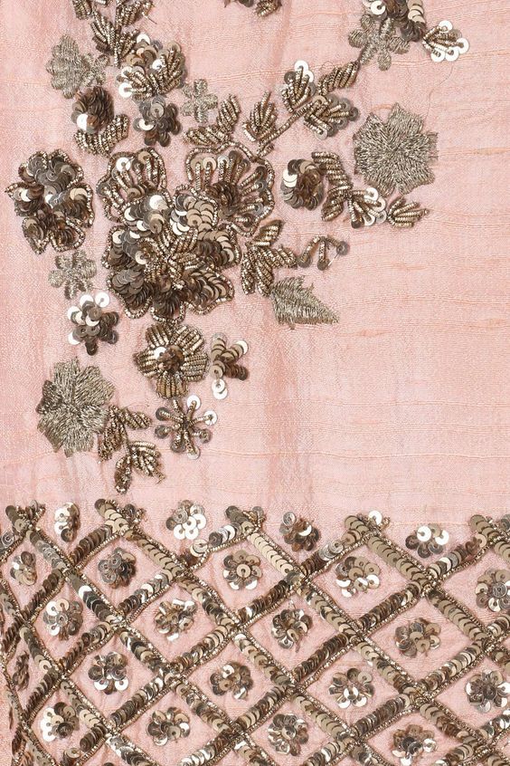 Sequin Work - Georgette, 44 Meter Width | Light Weight, Embroidered, Suitable For Saree, Blouse, Lehenga, Choli, Dupatta