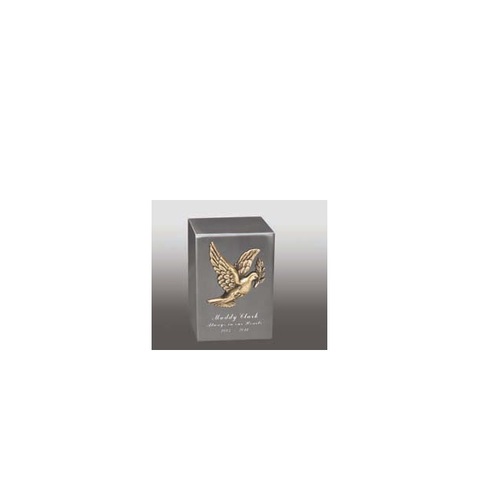 डव लॉरेल के साथ स्टेनलेस स्टील सैटिन क्यूब वैकल्पिक उत्कीर्णन