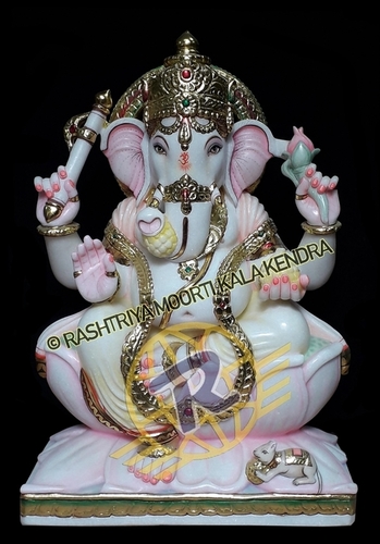 Uv Resistant Worship Marble Ganesh Statue