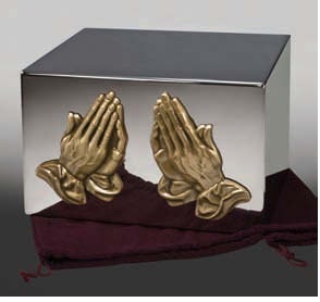 Titan Ii Companion Urn - Stainless Steel Customized Size | Two Bronze Wreaths Design With Floating Hearts Of Love