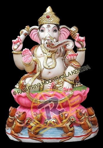 Uv Resistant Decorative Marble Ganesh Statue